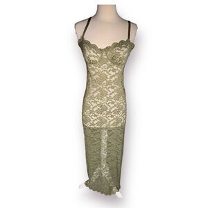 Beverly and Beck Allover Lace Midi‎ Dress Bohochic Fairy Core Dress Size Small